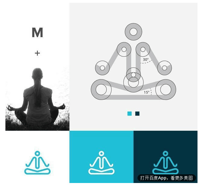 logo設計過程圖示揭示logo設計靈感-瑜伽logo.