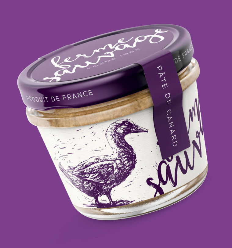 法式Paté肉醬包裝設計，運用生動的鴨子插畫設計