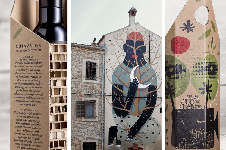 Chiavalon橄欖油包裝設計，設計靈感源自克羅地亞的傳統建筑和當代藝術