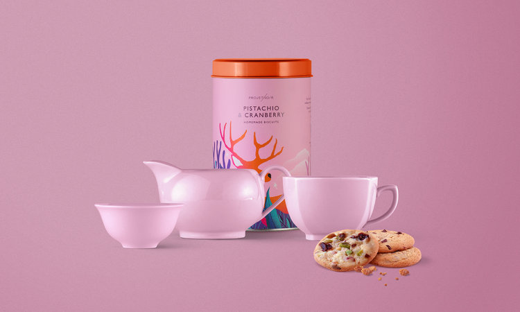 Noir 罐裝餅干禮盒包裝設計,非常美麗的藝術插畫（廘）