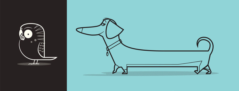 美麗和創(chuàng)意的平面設計想法-寵物風格化藝術和產品圖形