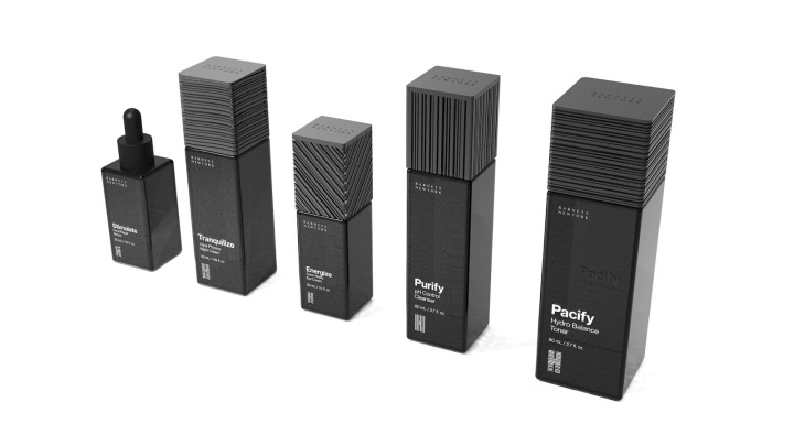 黑酷風(fēng)格男性護(hù)膚品化妝品包裝設(shè)計(jì)，設(shè)計(jì)靈感來(lái)自海洋和水