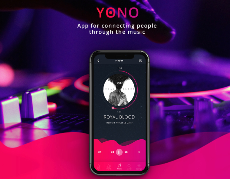 YONO.MP3音樂app程序界面UI設計，充滿了動感、時尚與酷的味道