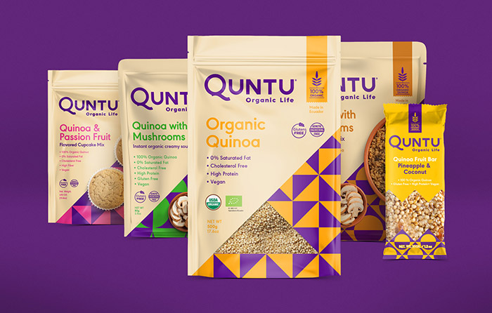 Quntu 有機(jī)生活零食甜點(diǎn)即食食品包裝設(shè)計(jì)，靈感源自拉丁美洲的幾何圖案