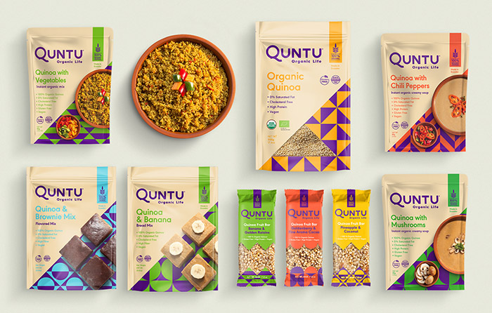 Quntu 有機(jī)生活零食甜點(diǎn)即食食品包裝設(shè)計(jì)，靈感源自拉丁美洲的幾何圖案