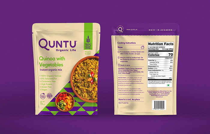 Quntu 有機(jī)生活零食甜點(diǎn)即食食品包裝設(shè)計(jì)，靈感源自拉丁美洲的幾何圖案