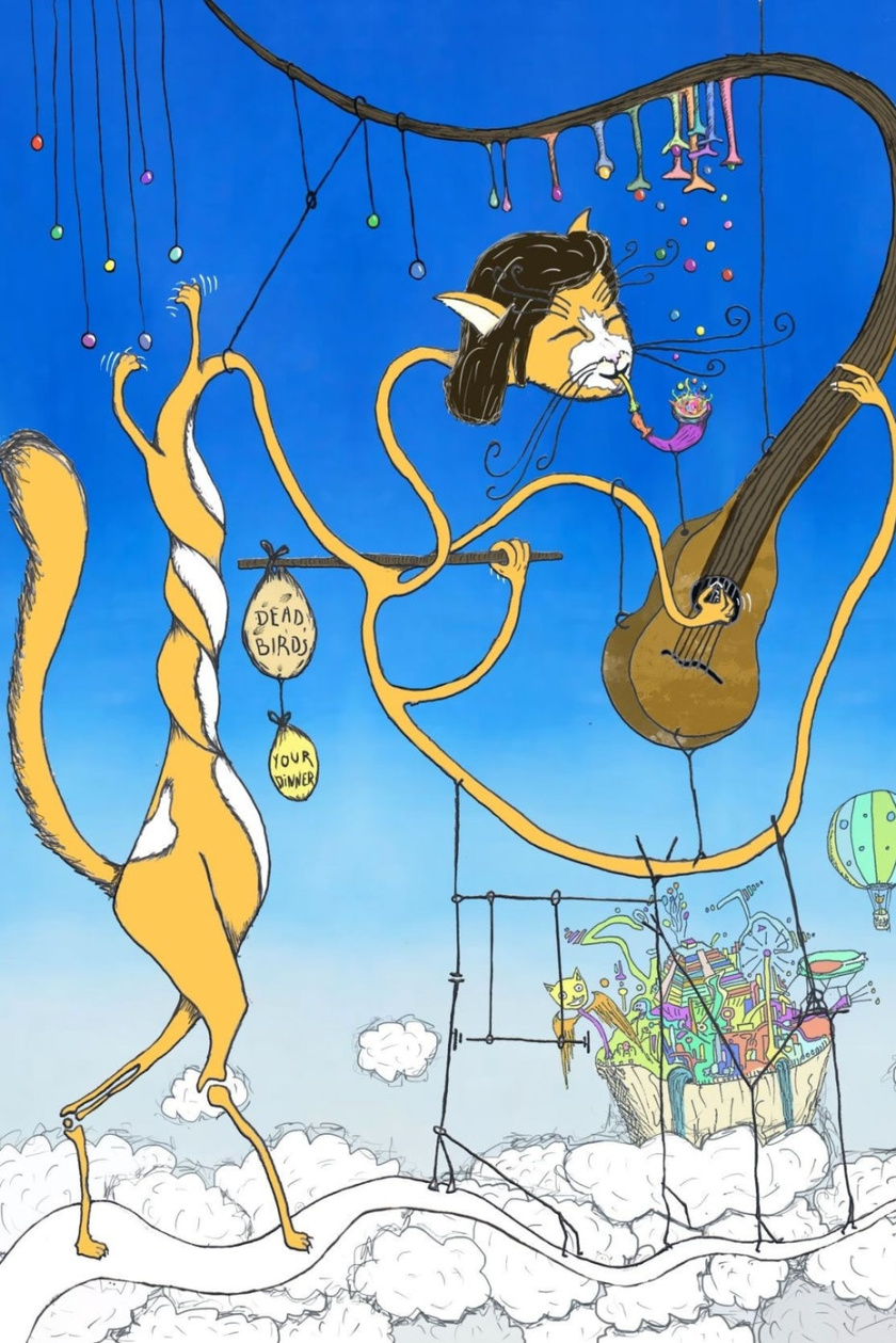 平面設計中的超現實主義-幻般的神奇貓插畫設計