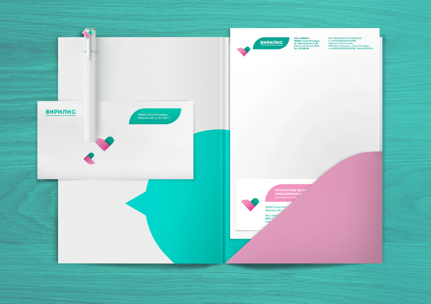 Virilis嬰兒兒童醫(yī)療保健母嬰服務(wù)醫(yī)院品牌形象設(shè)計(jì)與VIS系統(tǒng)設(shè)計(jì)，小鳥+心形設(shè)計(jì)