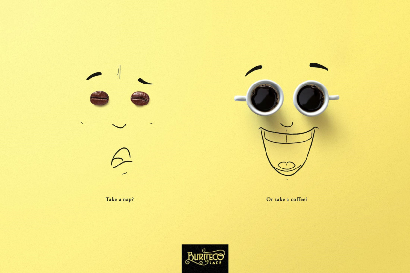 小睡一下，還是喝杯咖啡？Buriteco咖啡廳平面宣傳廣告創意設計