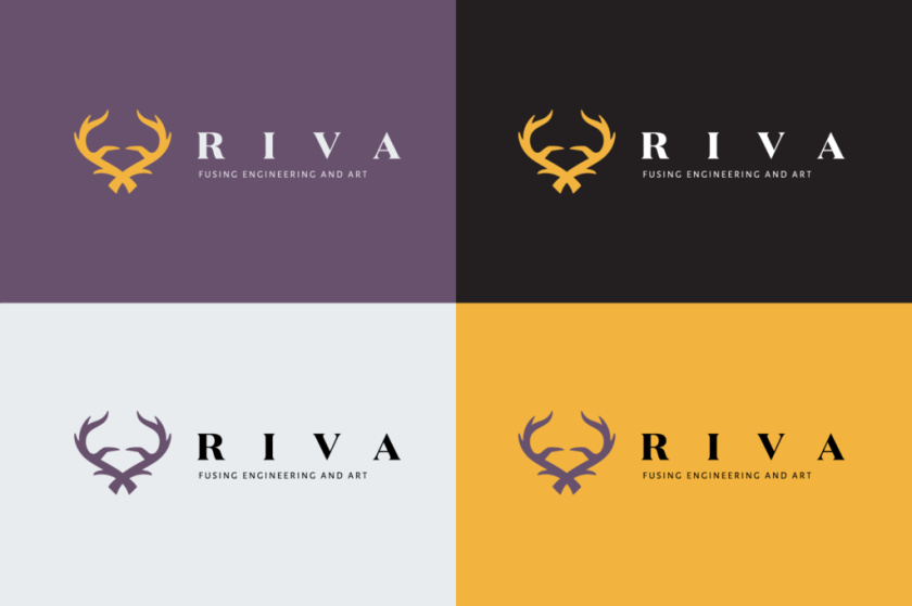 精密珠寶制造商Riva珠寶品牌logo設計-鹿角圖形logo