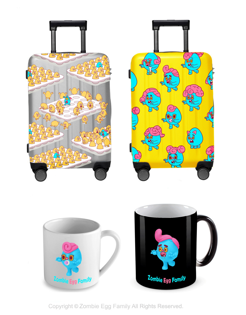 僵尸蛋家族雞蛋3D人物吉祥物設(shè)計-延伸物品應(yīng)用設(shè)計