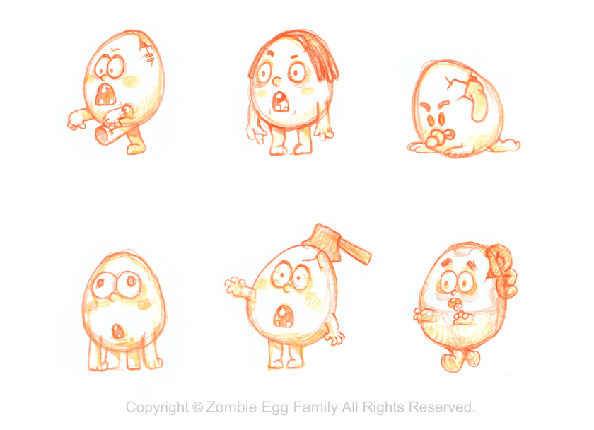 僵尸蛋家族雞蛋3D人物吉祥物設(shè)計-表情包設(shè)計