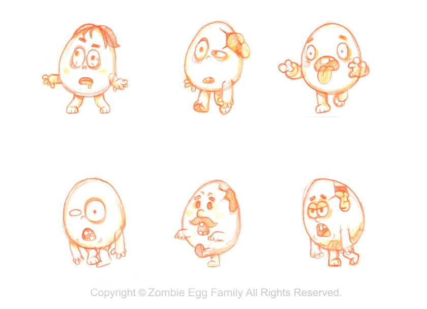僵尸蛋家族雞蛋3D人物吉祥物設(shè)計-表情包設(shè)計