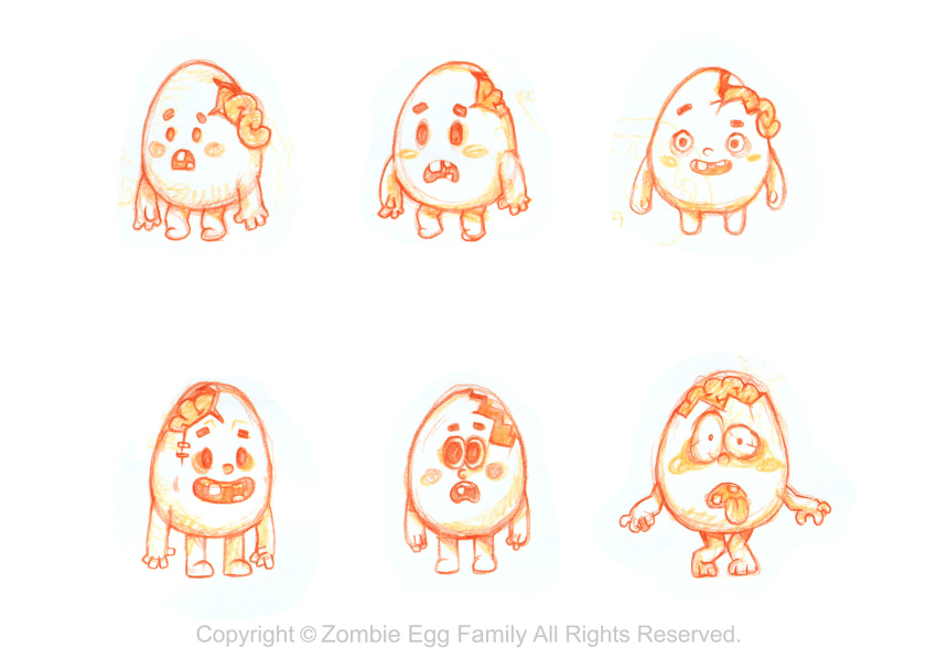 僵尸蛋家族雞蛋3D人物吉祥物設(shè)計-表情包設(shè)計