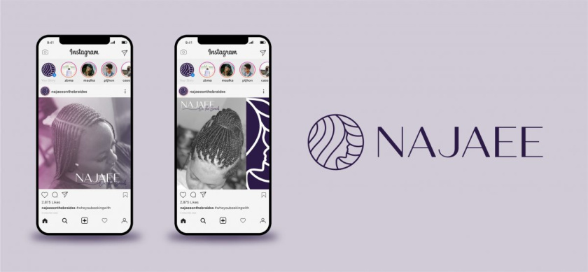 Najaee 紡織編織專家品牌形象設(shè)計(jì)與女人頭像logo設(shè)計(jì)