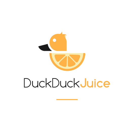 橙色logo- DuckDuckJuice徽標logo設計