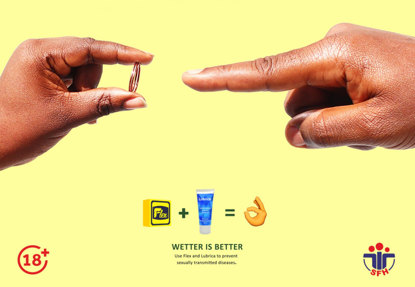 Flex避孕套安全套平面廣告創意設計，更好的水性性潤滑劑