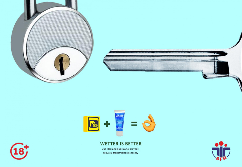 Flex避孕套安全套平面廣告創意設計，更好的水性性潤滑劑