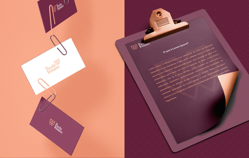 Dra. Paula Rissato 牙醫齒科診所logo設計vi設計，溫暖的線條風格