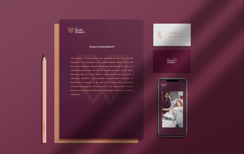 Dra. Paula Rissato 牙醫齒科診所logo設計vi設計，溫暖的線條風格