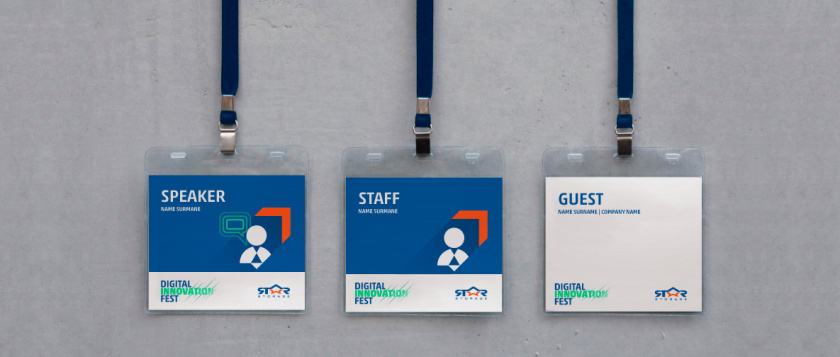 數字技術活動會議品牌視覺表達vi設計和體驗設計-員工證設計