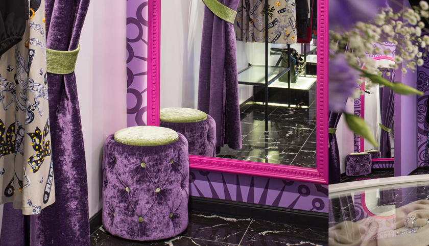 圣穆卡Santa Mucca 服飾品牌紫色系店鋪空間設(shè)計(jì)