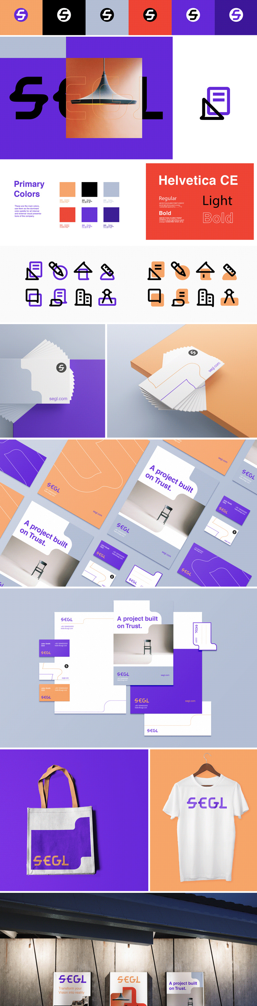 vi設計欣賞：Segl 室內涂裝公司品牌vi視覺形象設計，階梯符號+色塊