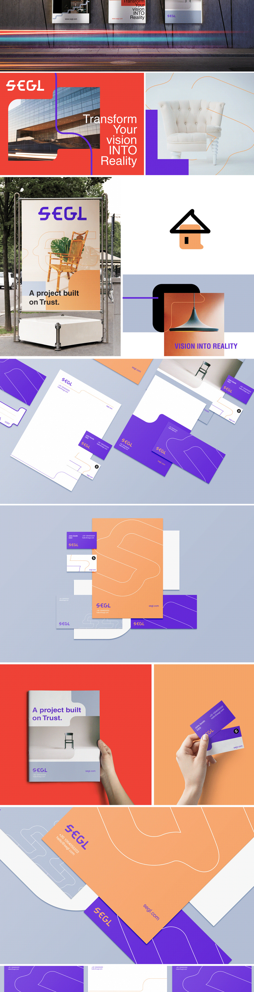 vi設計欣賞：Segl 室內涂裝公司品牌vi視覺形象設計，階梯符號+色塊