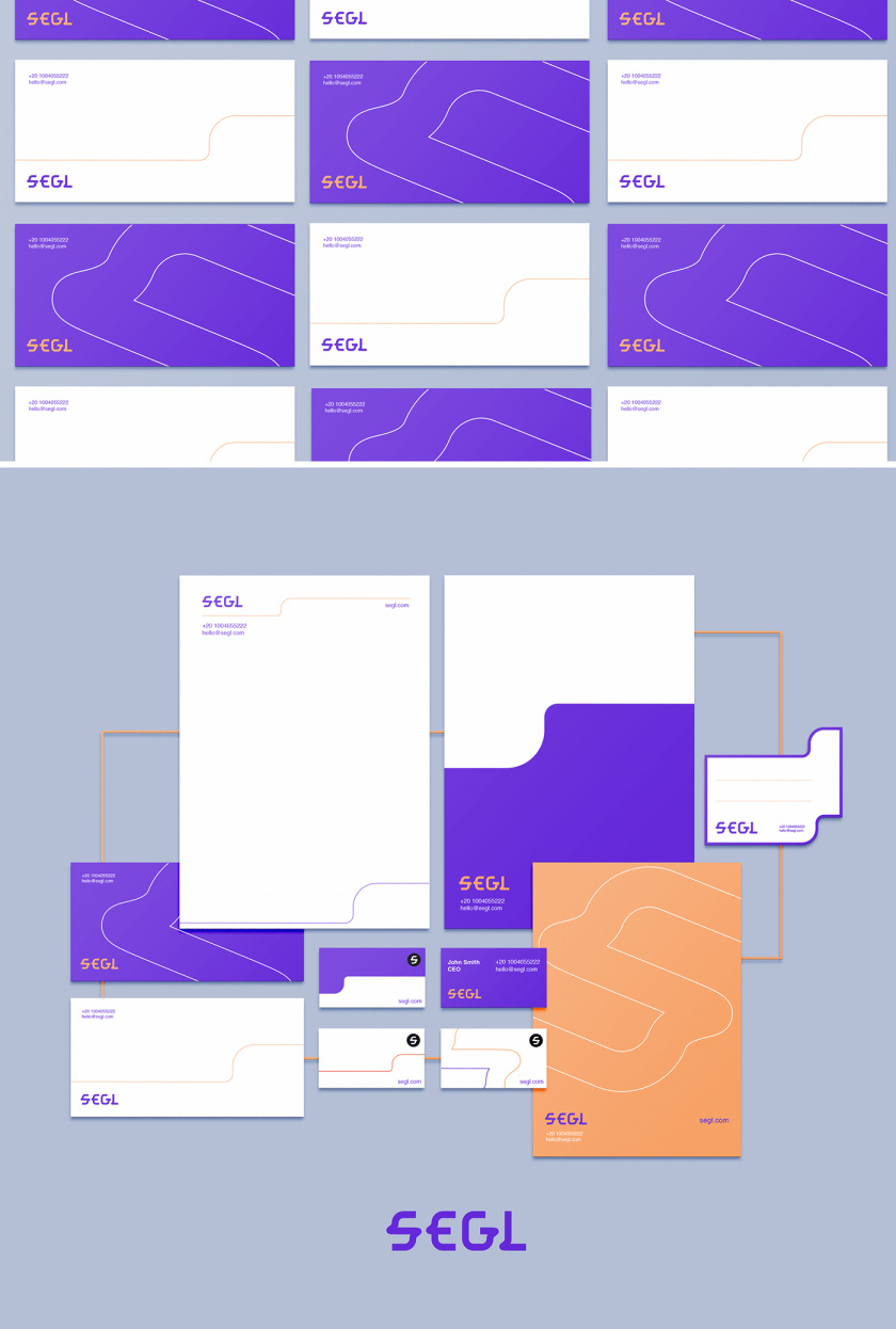 Segl 室內涂裝公司品牌vi視覺形象設計，階梯符號+色塊