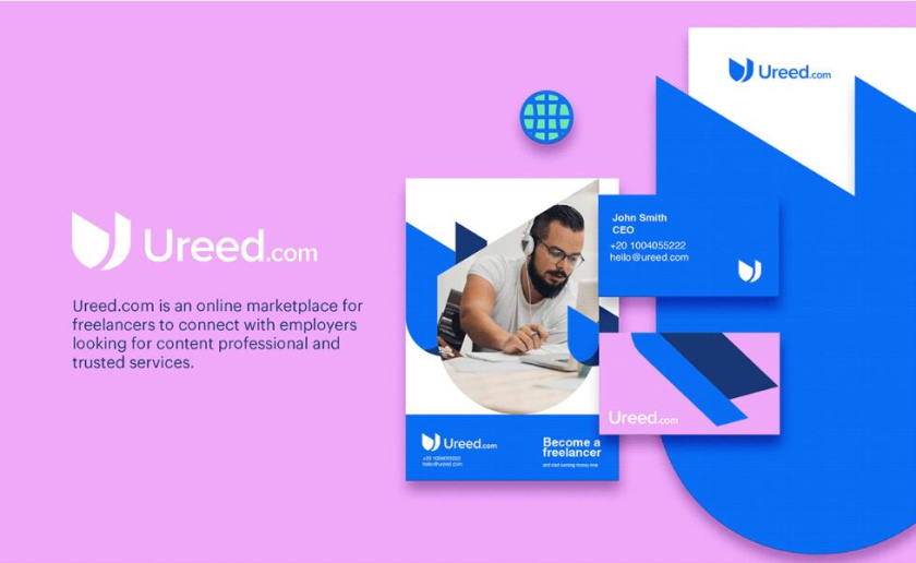 ureed 在線服務市場平臺網站品牌logo設計vi設計，互聯網科技風格