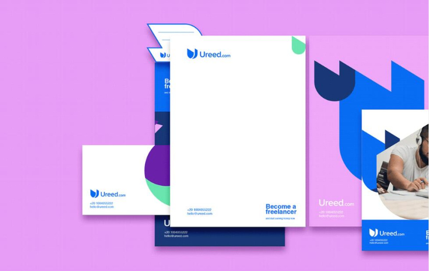 ureed 在線服務市場平臺網站品牌logo設計vi設計，互聯網科技風格