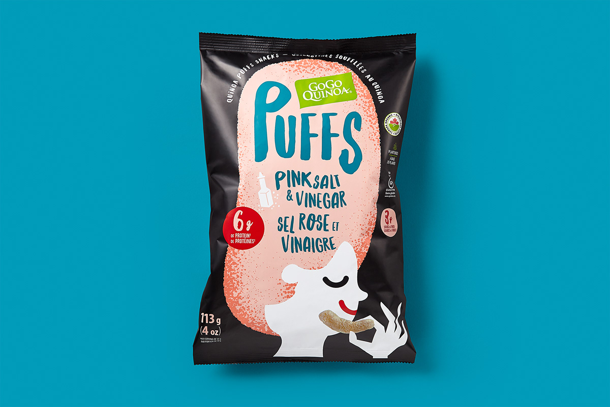 Puffs 休閑小零食包裝設(shè)計(jì)，夸張有趣的插畫