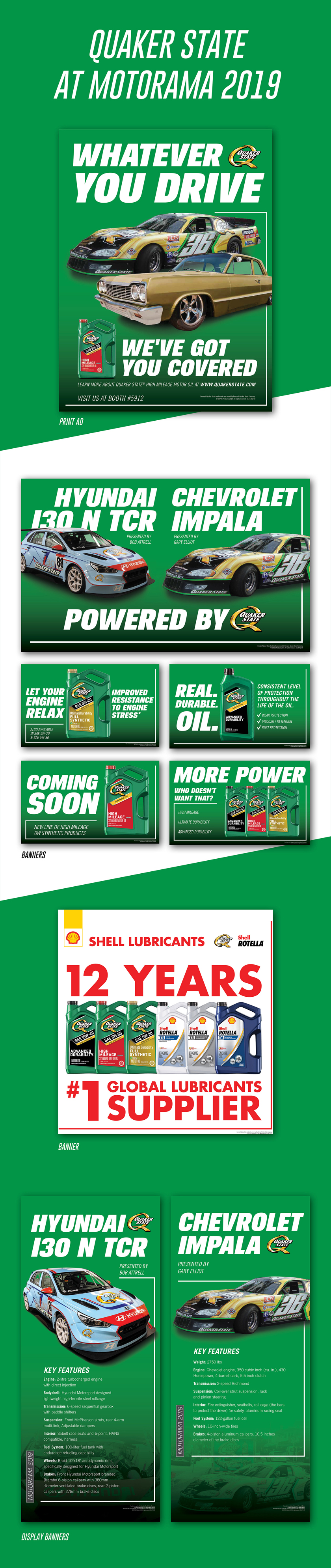 QUAKER STATE 汽車潤滑油變速箱油品牌形象設計-海報設計