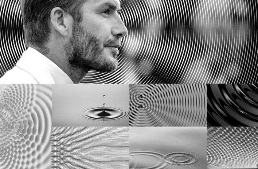 大衛·貝克漢姆水波紋圖案香水瓶型設計與身體護理產品包裝設計