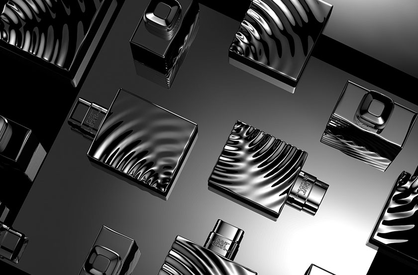 大衛·貝克漢姆水波紋圖案香水瓶型設計包裝設計