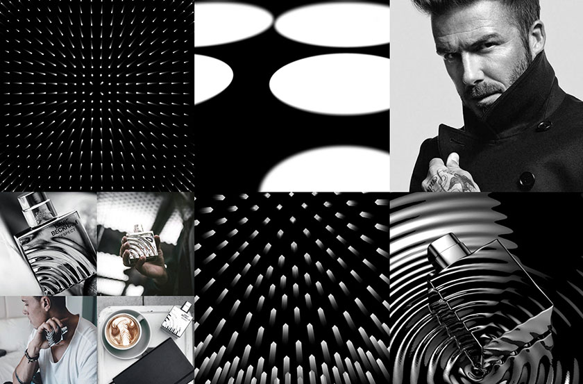 大衛·貝克漢姆水波紋圖案香水瓶型設計與身體護理產品包裝設計