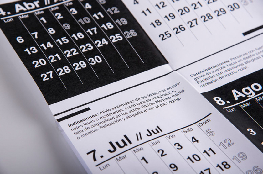 Disenina藥品包裝設計“日歷風格”