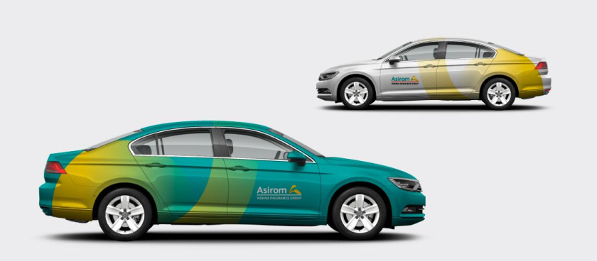 阿西羅姆保險公司品牌重塑定位與logo形象vi設計，源自雕塑的字母a元素