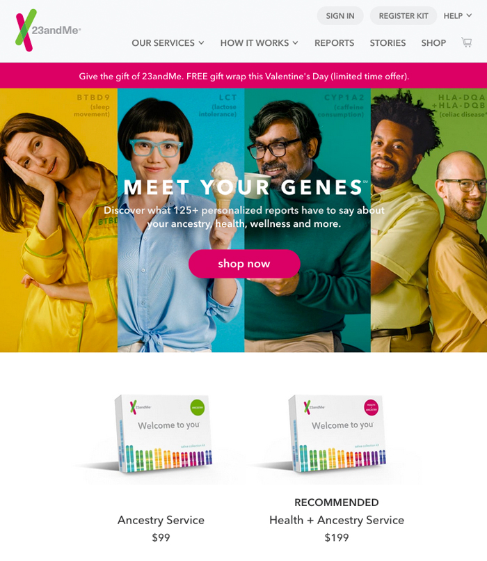 23andMe醫療保健網站