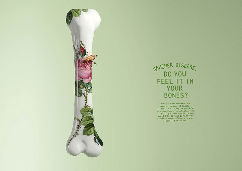 戈謝病臨床研究受試者招募廣告策劃設(shè)計(jì)，畫面唯美中暗喻病痛折磨