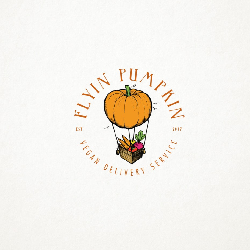 素食送貨服務(wù)標(biāo)志logo設(shè)計(jì)