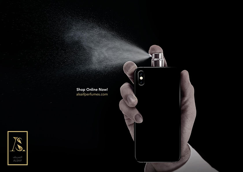 Al Saif 香水品牌平面廣告設計，鼠標派上了大用場