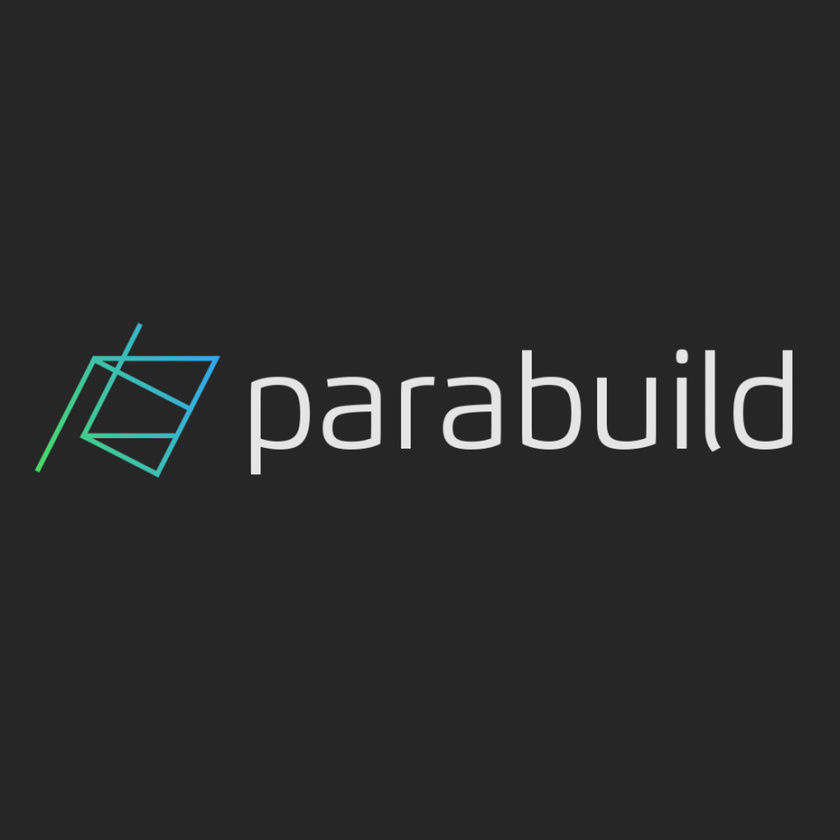 現代感的建筑標志設計-綠色和藍色的抽象幾何線圖像