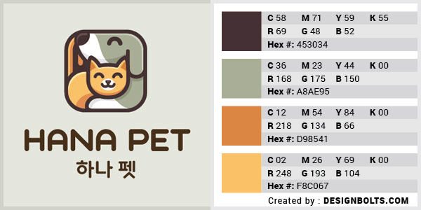 最佳4色組合標志設計-橙色和鼠尾草色組合