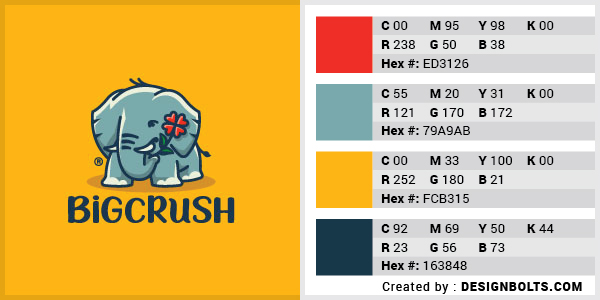 最佳4色組合標志設計-紅色，藍色和橙色組合