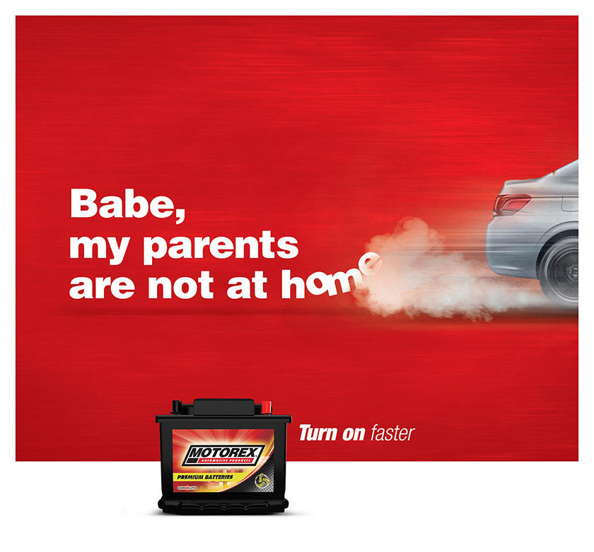 Motorex汽車蓄電池平面廣告海報(bào)設(shè)計(jì)，幽默接地氣的對(duì)話系列