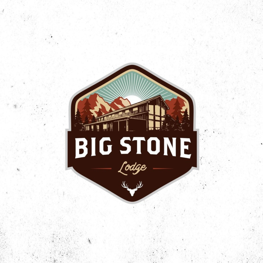 精品私人定制酒店標志logo設計-這是一款舒適而舒適的標志，專為樹林中的小屋而設計