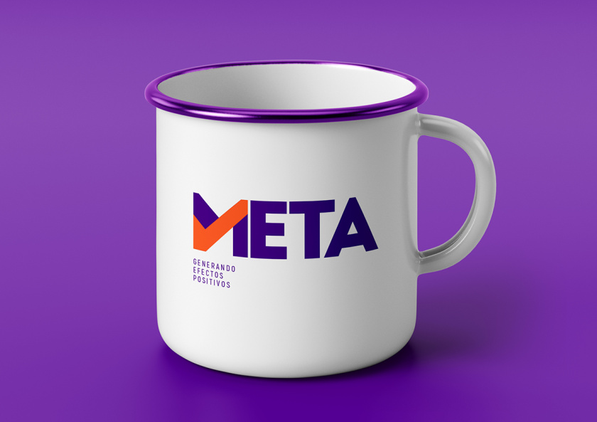 Meta品牌vi設計，充滿激情的橙色與紫色配色