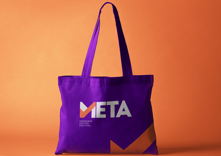 Meta品牌vi設計，充滿激情的橙色與紫色配色