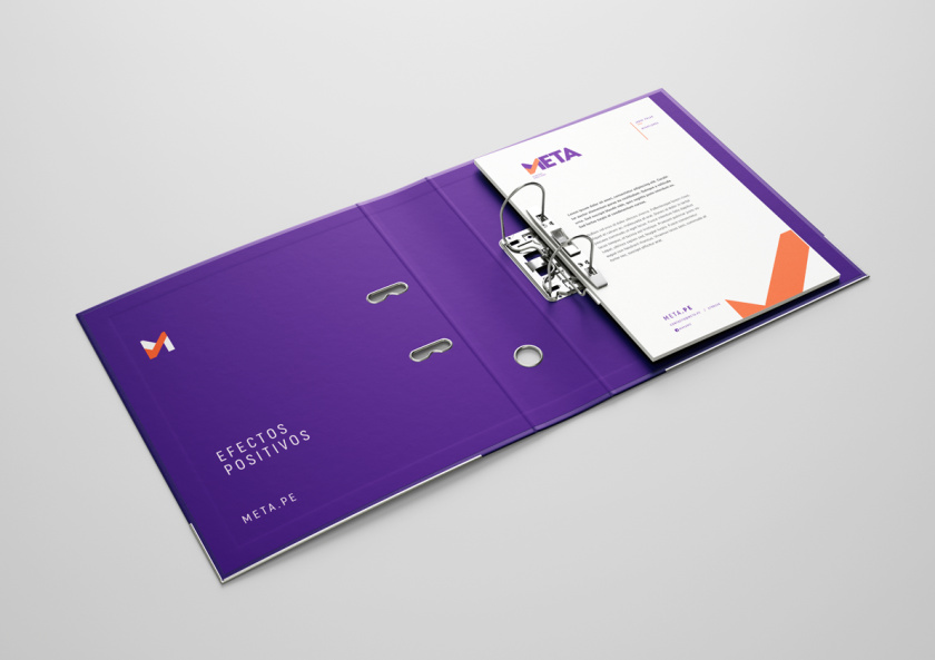 Meta品牌vi設計，充滿激情的橙色與紫色配色